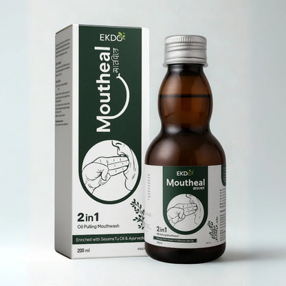 Ekdo Moutheal Ayurvedic Mouthwash | Helps in Oral Problems, White Patches & Mouth Opening | 15 Days Pack | Men & Women