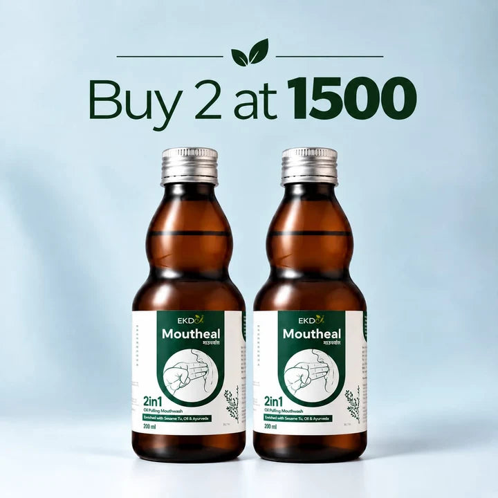 Ekdo Moutheal Ayurvedic Mouthwash | Helps in Oral Problems, White Patches & Mouth Opening | 15 Days Pack | Men & Women
